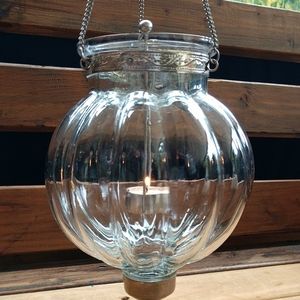 VTG pumpkin bulb glass hanging lantern